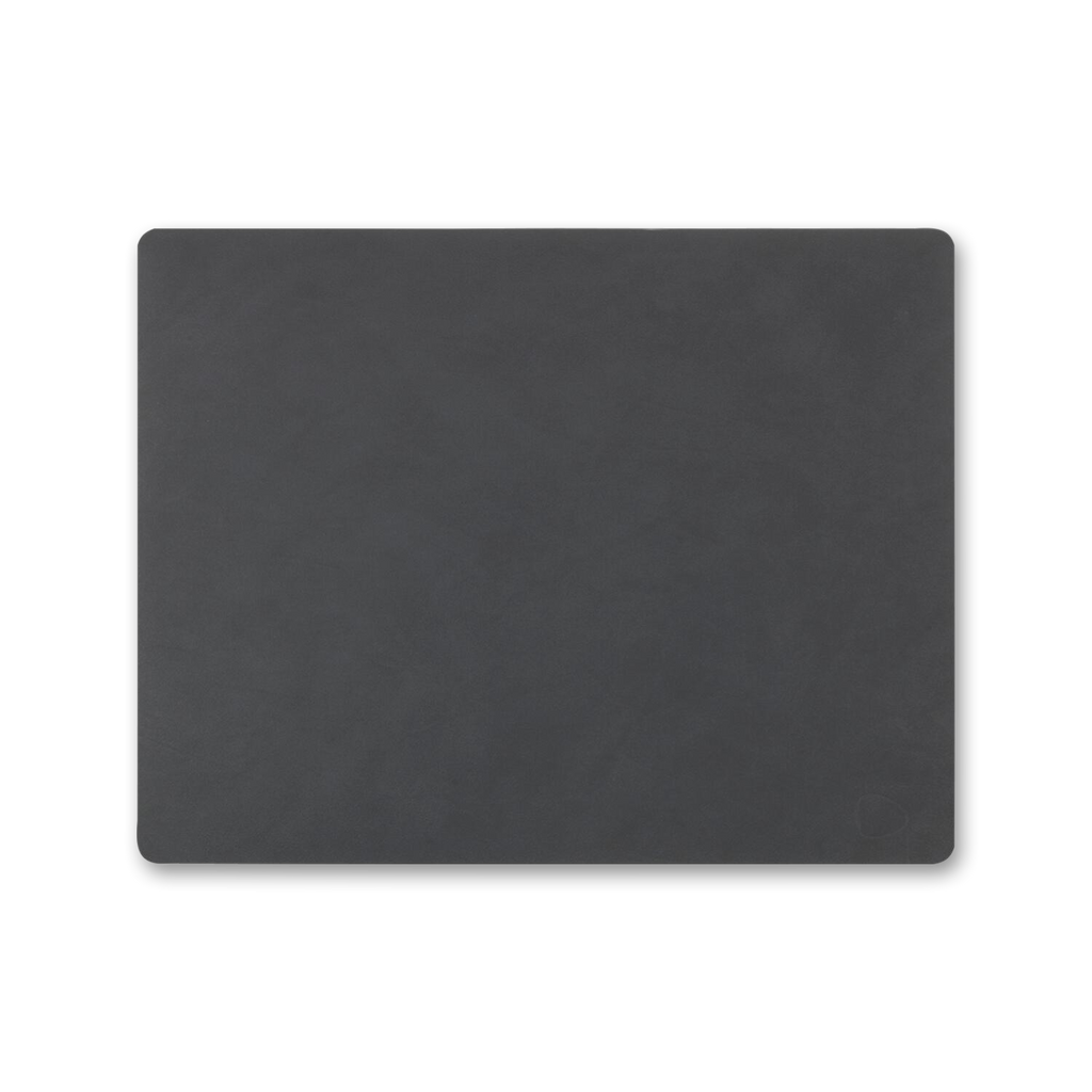 A black LIND DNA Square Dinner Mat on a white background.