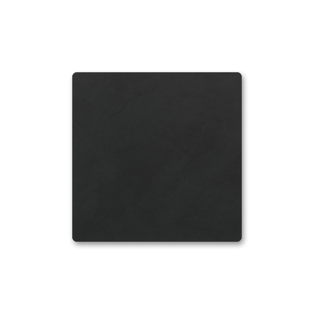 A water resistant SQUARE GLASS MAT on a white background made of recycled leather, by LIND DNA.