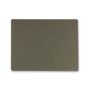 A LIND DNA black square dinner mat on a white background made from recycled leather, perfect for table setting.