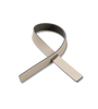 A beige ribbon adorns a white background, reminiscent of Napkin Loop (Set of 4) by LIND DNA on a dinner table.