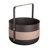 A multi-purpose EMMA WOOD BASKET with handles on a white background by ELDVARM.