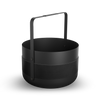 An EMMA WOOD BASKET by ELDVARM with handles on a white background.