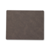 A LIND DNA square brown leather SQUARE DINNER MAT on a white background.