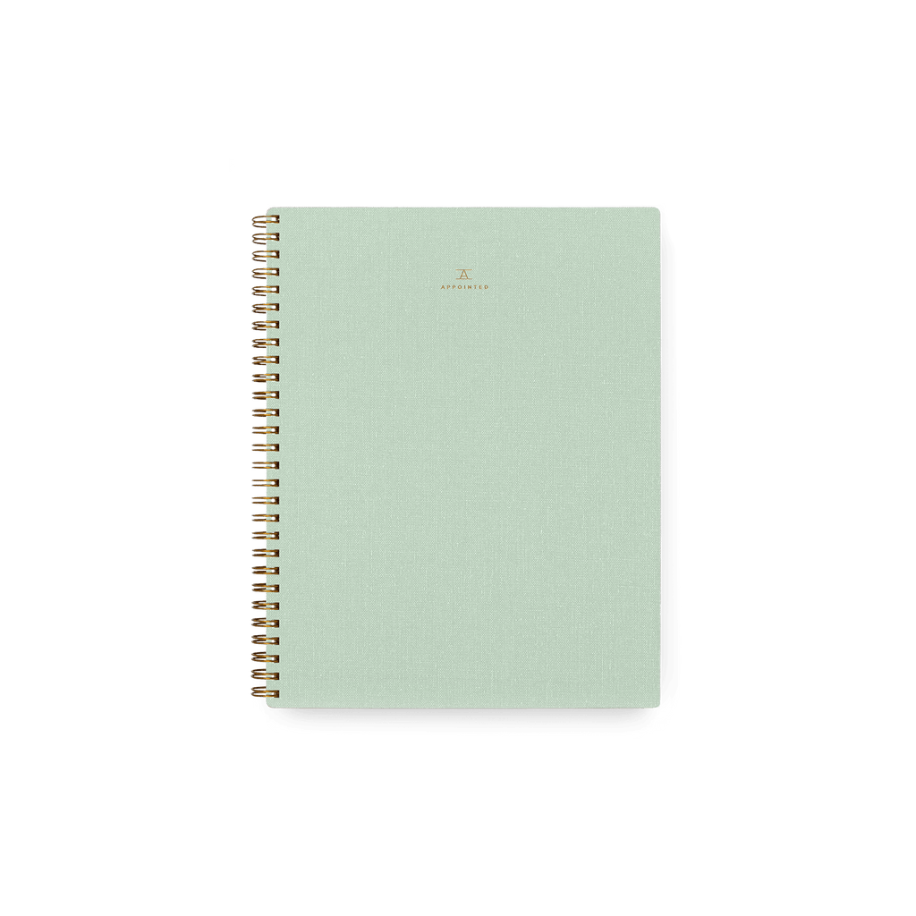 An APPOINTED notebook with a white background featuring the Gestalt Haus logo.