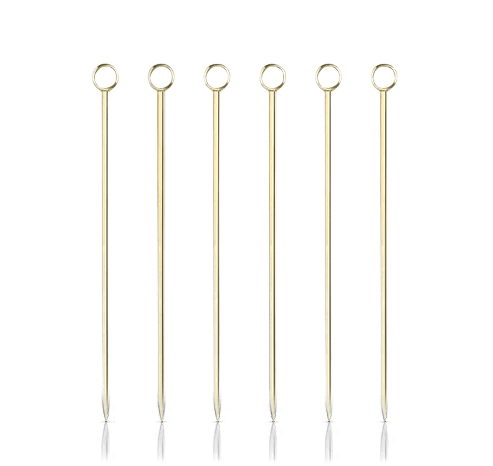 A set of five Viski Belmont Cocktail Picks with Gestalt Haus design on a white background.