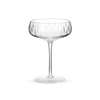 A Louise Roe Crystal Champagne Coupe on a green background at the Gestalt Haus.