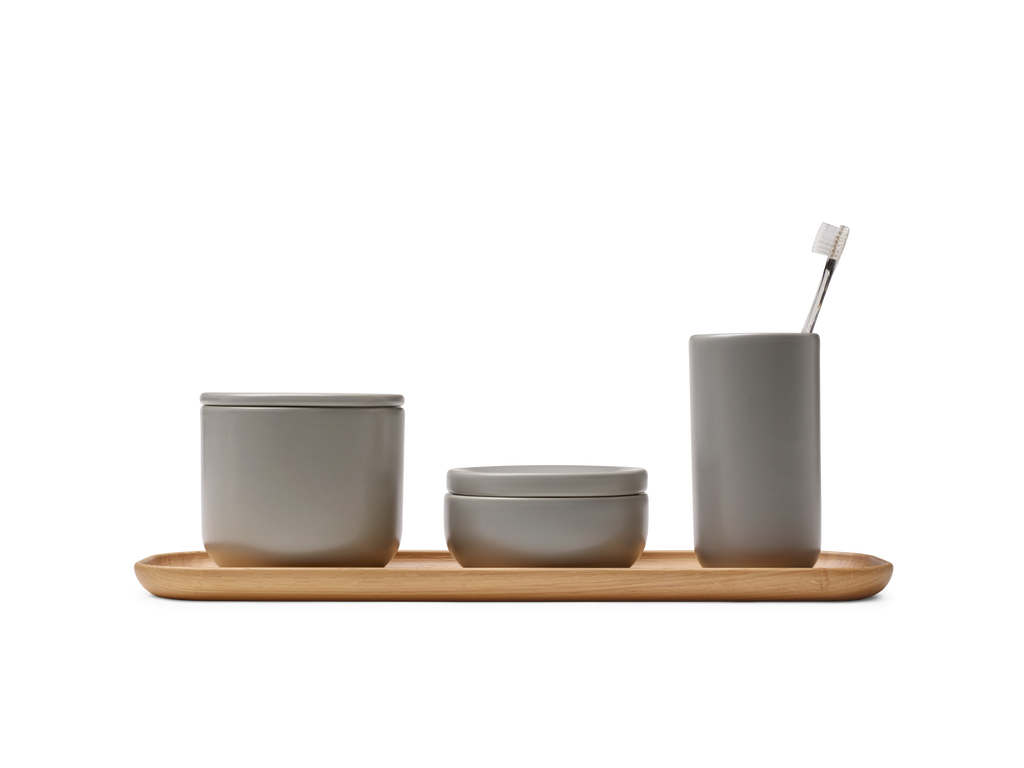 A Gestalt Haus ceramic bathroom set.
