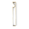 The FUTAGAMI FRAME BOTTLE OPENER with a gold letter "i" on a black background embodies the essence of Gestalt.