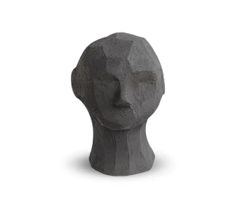 A COOEE OLUFEMI HEAD SCULPTURE on a white background at Gestalt Haus.