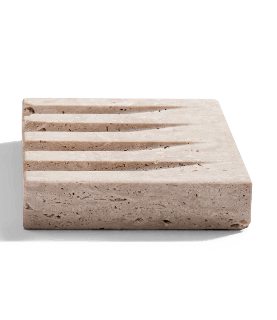 A "SOAP DISH BY KRISTINE FIVE MELVAER" by WHEN OBJECTS WORK on a white background incorporating Gestalt design element.