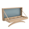 A KLASSIK STUDIO wooden box with a glass top, THE HANGER, inspired by the Gestalt Haus design philosophy.