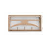 A KLASSIK STUDIO wooden hanger with two hooks on it.